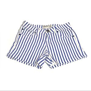 Colour cotton white & blue pin stripe Jean shorts